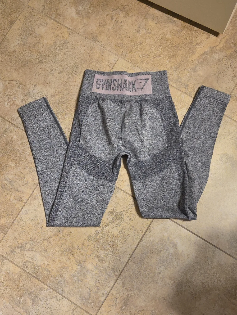 Gymshark Gray Seamless High-Waist Leggings with Logo Waistband